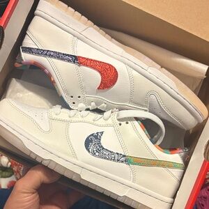 Nike Kids White Sneakers with Colorful Patterns